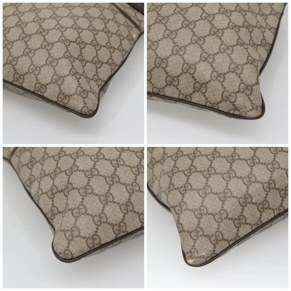 GUCCI GG Supreme Shoulder Bag PVC Leather Beige Silver 141198 Auth 141944 - Picture 14 of 16